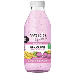 Gel de dus cu capsuni si banane Smoothie, 400ml, Natigo By Nature