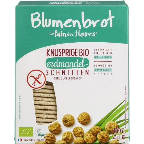 Paine crocanta cu nuci tigru, fara gluten, eco-bio, 2 x 75 g, Blumenbrot
