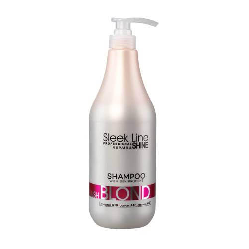 Sampon Blond Blush cu pigment neutralizant roz, 1000ml, Sleek Line
