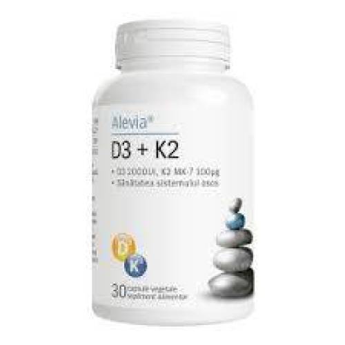 Vitamina D3 + K2, 30 capsule vegetale, Alevia