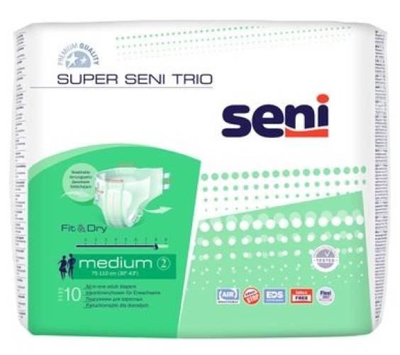 Scutece pentru adulti Super Seni Trio Large, 10 bucati, Seni