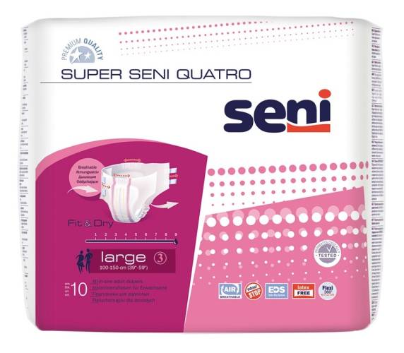 Scutecele cu sistem inchis Super Quatro, Large, 10 bucati, Seni