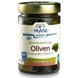 Mix de masline verzi si Kalamata cu oregano RAW VEGAN Mani