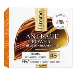 Crema pentru fermitate cu efect antirid 45+ cu chihlimbar Anti-Age Power, 50ml, Lirene