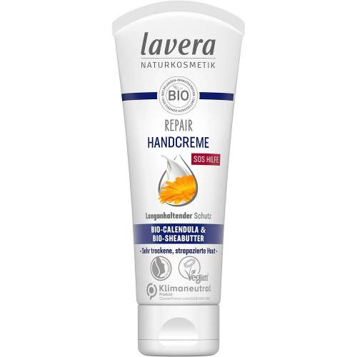 Crema de mani reparatoare cu galbenele si unt de shea, 75 ml, Lavera
