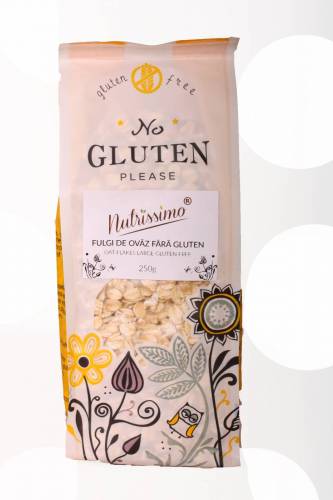 Fulgi de ovaz, fara gluten, 250g - Nutrissimo