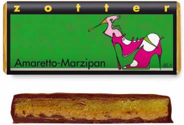 Ciocolata amaruie umpluta cu marzipan si amaretto, ECO-BIO, FAIRTRADE, 70 g Zotter