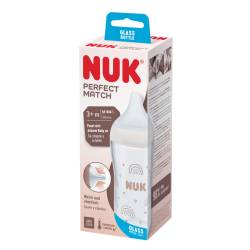 Biberon din sticla Perfect Match, tetina marimea M, 230ml, Nuk