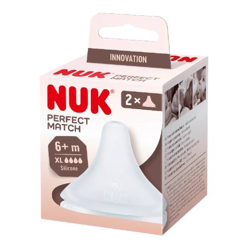 Tetina silicon Perfect Match U, 2 bucati, Nuk