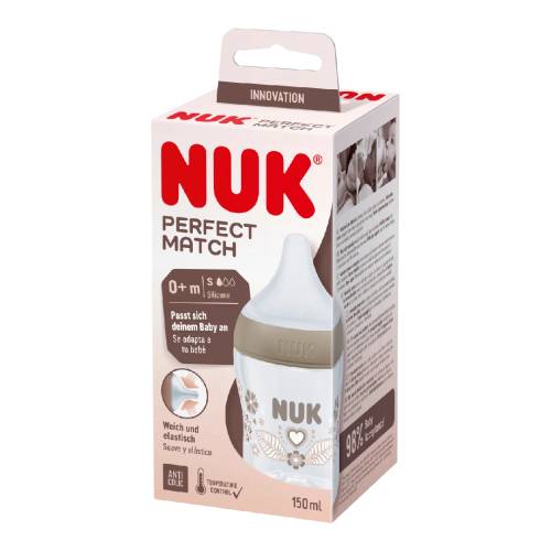 Biberon Perfect Match inima, tetina marimea S, 0+ luni, 150ml, Nuk