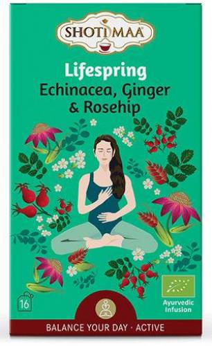 Ceai Shotimaa Balance Your Day, Lifespring, cu echinacea, ghimbir si macese, eco-bio, 16 plicuri, Shotimaa