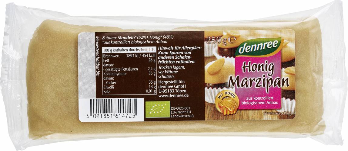 Martipan cu miere,eco-bio, 250g - Dennree
