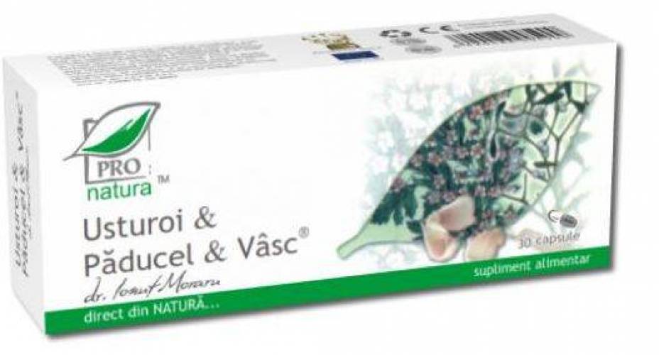 Usturoi + paducel + vasc  30cps - Pro Natura