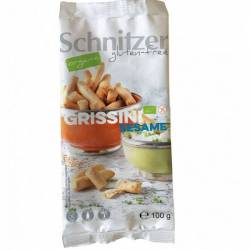 Mini grisine cu susan, fara gluten, eco-bio, 100g - Schnitzer