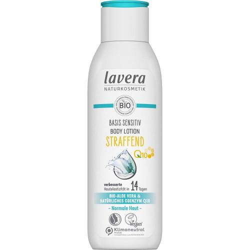 Lotiune de corp pentru fermitate cu aloe vera bio si coenzima Q10, Sensitiv, 250 ml, Lavera