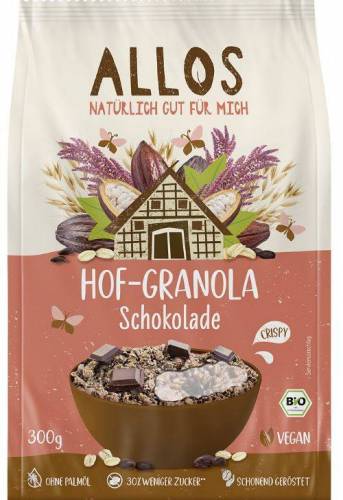 Granola cu ciocolata, eco-bio, 300 g, Allos