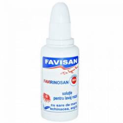 Favirinosan - Solutie pentru lavaj nazal cu sare de mare, echinacea si argila, 30ml - Favisan
