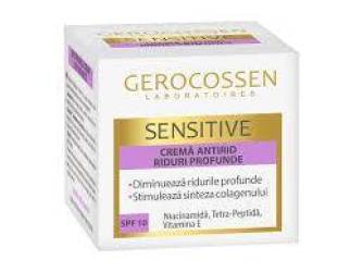 Crema antirid pentru riduri profunde, SPF 10, Sensitive, 50 ml, Gerocossen