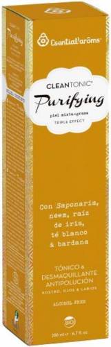 Toner si demachiant ANTI-POLUARE pentru fata, ochi si buze, CleanTonic Purifying, 200ml - Esential'aroms