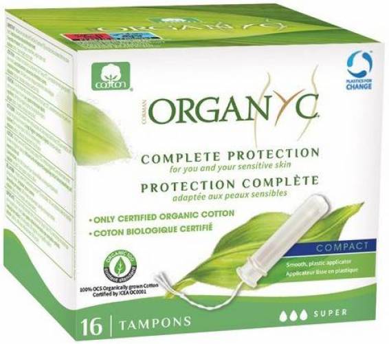 Tampoane SUPER din bumbac organic, cu aplicator, 16 buc, Corman Organyc