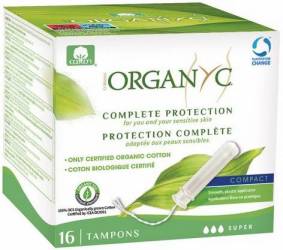 Tampoane SUPER din bumbac organic, cu aplicator, 16 buc, Corman Organyc