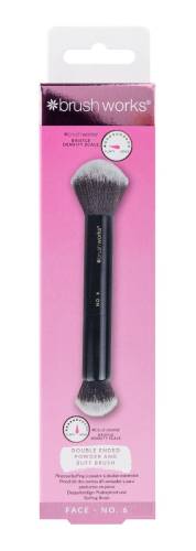 Pensula dubla pentru Pudra & Buff Nr. 6, 1 bucata, Brushworks