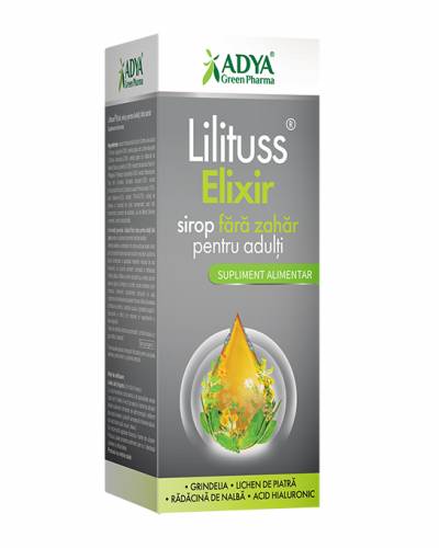 Lilituss Elixir sirop pentru adulti, fara zahar, 180 ml, Adya Green Pharma