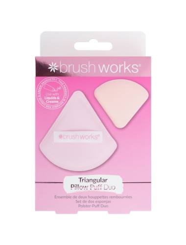Puf triunghiular pentru pudra, 2 bucati, Brushworks