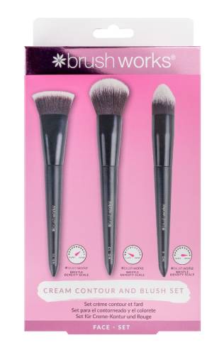 Set 3 pensule pentru contur cremos si blush, 1 bucata, Brushworks