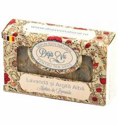 Sapun Natural cu lavanda si argila alba - Dimineti de lavanda - 90g - Deja Vu