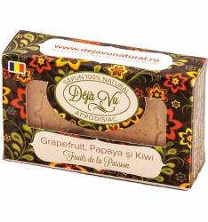 Sapun Natural cu grapefruit, papaya si kiwi - Fructele pasiunii - 90g - Deja Vu