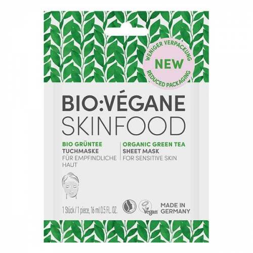 Masca servetel calmanta cu Ceai Verde (ten sensibil) 16ml, Bio:Vegane Skinfood