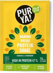 Pulbere pentru shake proteic cu banane si scortisoara, 47% proteina, eco-bio,30g Pur Ya