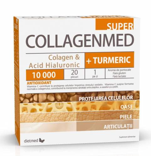 CollagenMed Super 10000 + Turmeric, 12,5 g, 20 plicuri, Dietmed-Naturmil