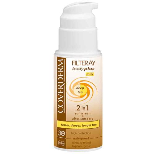 Lapte de corp Filteray Body Deep Tan Milk SPF 30, 150ml, Coverderm