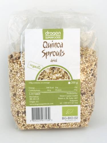 Quinoa alba - germinata si uscata - 200g - ECO-BIO - DRAGON SUPERFOODS