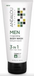 Gel de dus 3 in 1, MEN Invigorating Body Wash, 251ml - Secom - Andalou