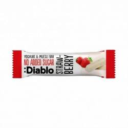 Baton musli fara zahar cu capsuni si glazura de iaurt, 30g Diablo