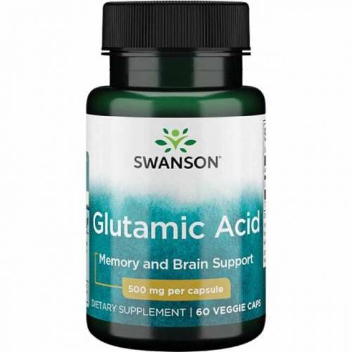 Acid glutamic, 500mg, 60cps - Swanson