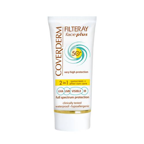 Crema de fata cu SPF50+ pentru piele grasa-acneica 2in1 Filteray Face Plus, 50ml, Coverderm