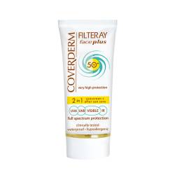 Crema de fata cu SPF50+ pentru piele grasa-acneica 2in1 Filteray Face Plus, 50ml, Coverderm