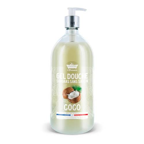 Gel de dus cu Cocos Surgras fara sapun, 1l, Les Petites Bains de Provence