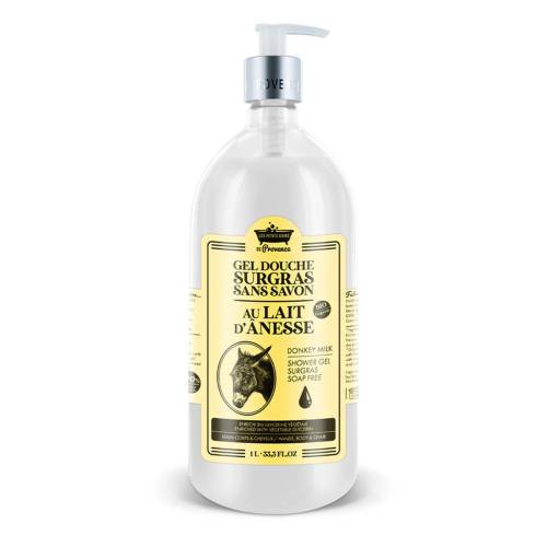 Gel de dus cu lapte de magarita Surgras fara sapun, 1l, Les Petites Bains de Provence