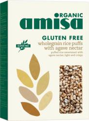 Orez integral expandat cu sirop de agave fara gluten eco-bio 225g - Amisa