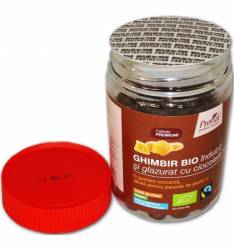 Ghimbir indulcit si glazurat cu ciocolata neagra, 130g - Pronat