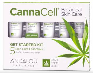 Set cadou, 5 produse esentiale pentru ritualul zilnic de ingrijire a tenului cu celule stem din canepa - Secom - Andalou