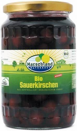 Compot de visine fara samburi, eco-bio, 680g - Marschland Naturkost