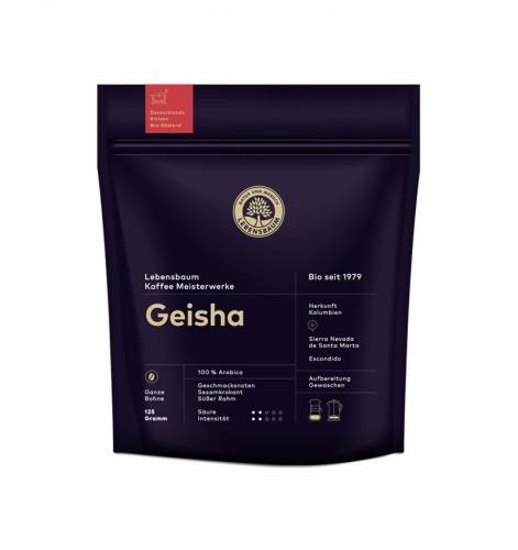 Cafea boabe Geisha, eco-bio, 125g - Lebensbaum