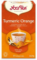 CEAI DIN CURCUMA, PORTOCALE SI VANILIE, 17 pliculete, eco-bio, YOGI TEA