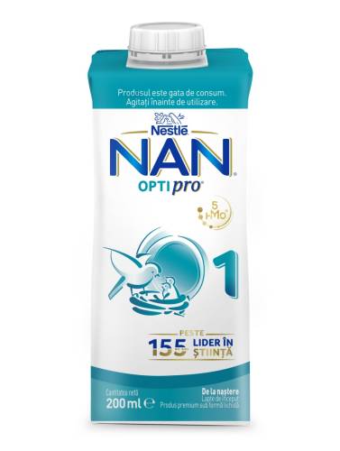 Nestle NAN OPTIPRO 1 RTD, 200ml – Lapte de inceput lichid pentru nou-nascuti